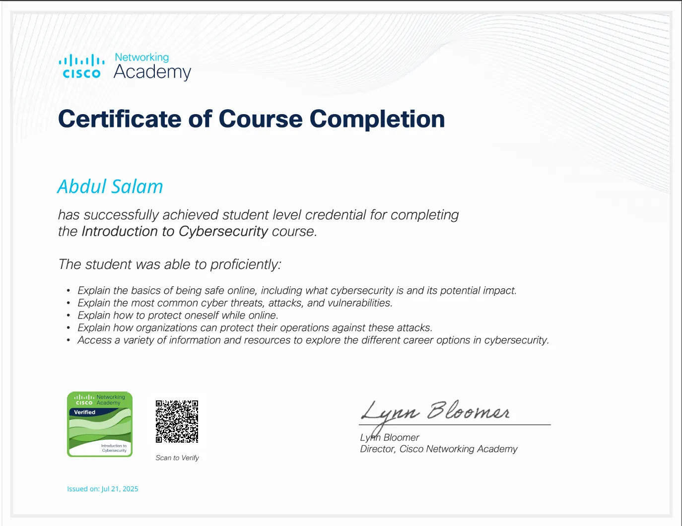 Introduction to Cybersecurity