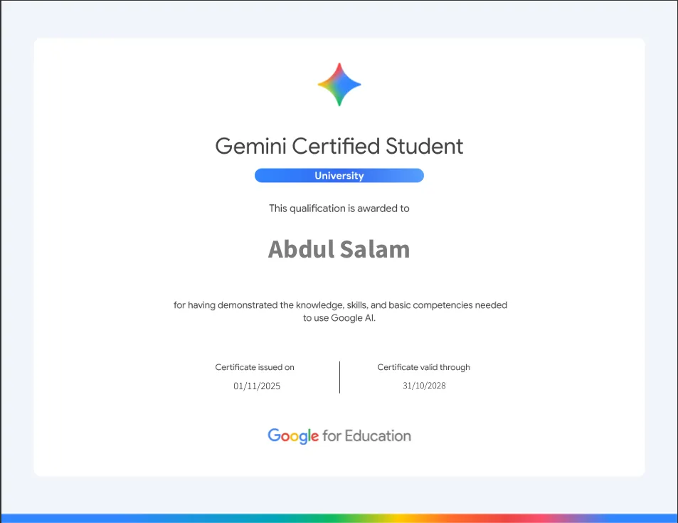 Gemini Certified Student